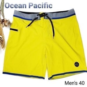 MOP Ocean Pacific Men's Yellow blue Shorts 40